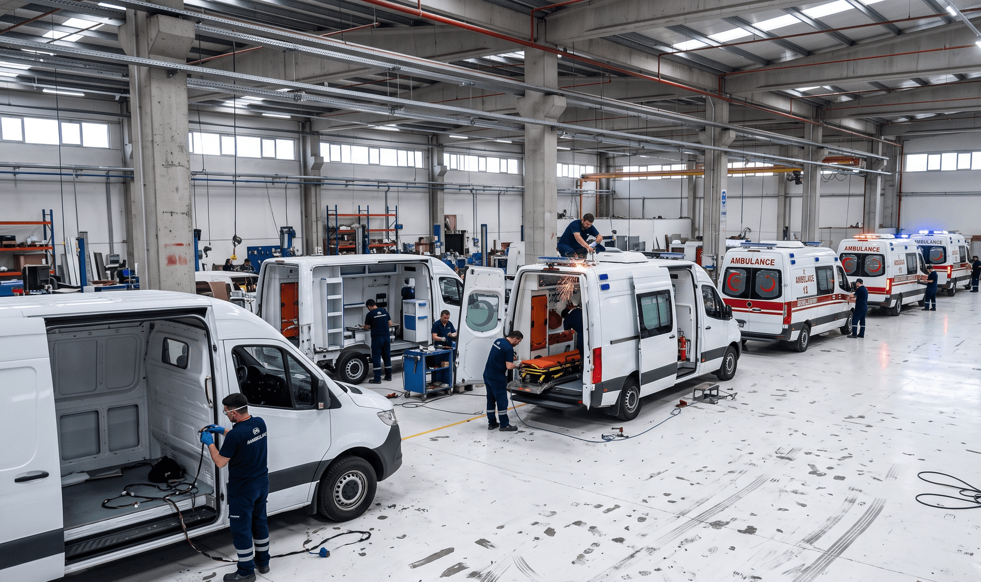 Ambulance conversion production floor