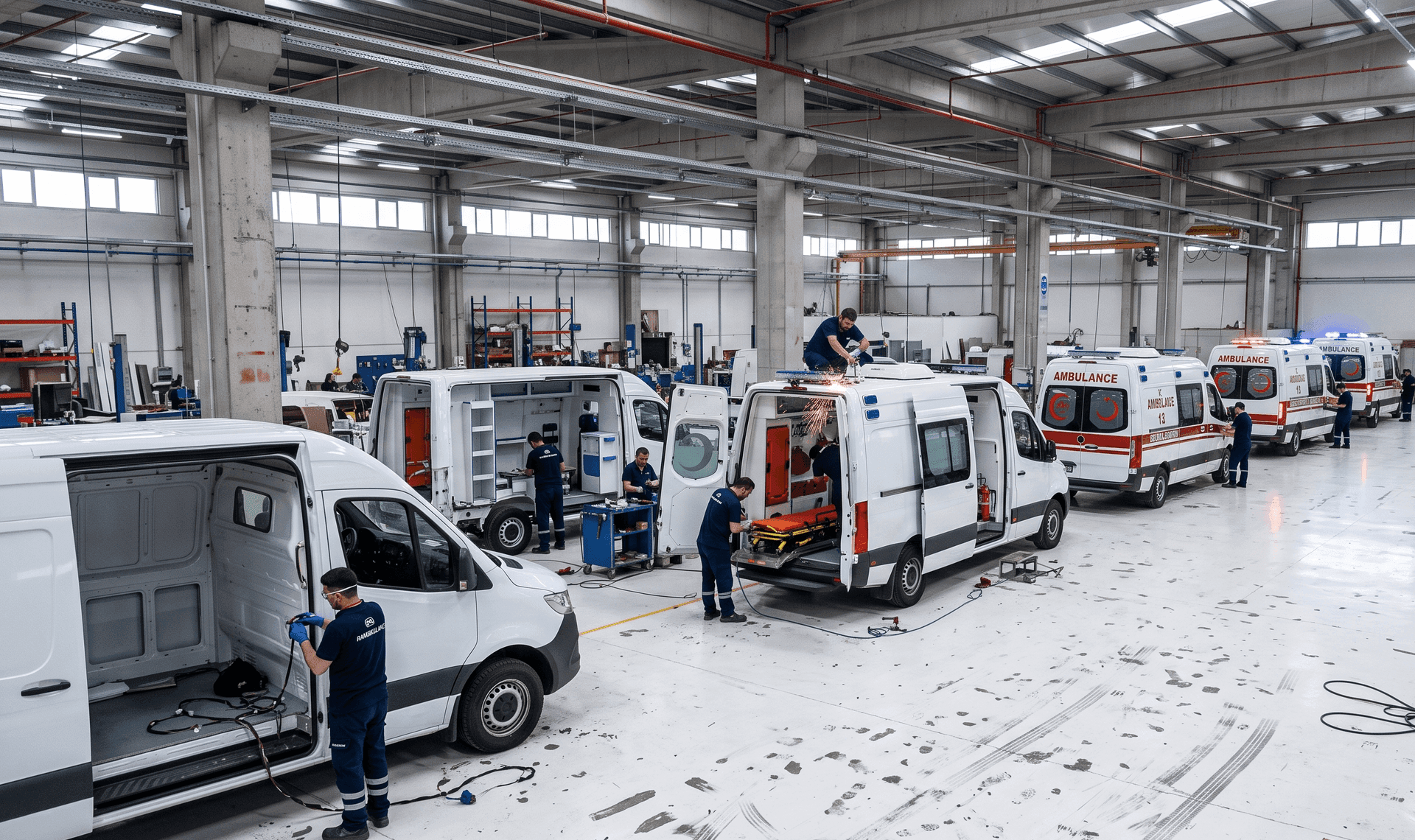 Ambulance conversion production floor